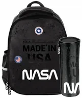 Plecaki szkolne i tornistry - Plecak szkolny tornister Nasa czarny dla chłopca 1 3 klasa zestaw - miniaturka - grafika 1