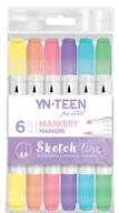 Flamastry - INTERDRUK Marker Sketch Line Pastel 6 kolorów YN TEEN 446799 - miniaturka - grafika 1