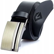 Paski - PASEK Skora Naturalna 135 cm AUTOMAT do SPODNI CZARNY Gracio Srebrna KLAMRA - miniaturka - grafika 1