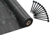 Agrowłókniny - Mocna mata antychwastowa agrowłoknina ogrodowa 1,6x100m + 50 Kotew szpilek - miniaturka - grafika 1