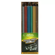 Przybory szkolne - CRICCO Kredki 6 kolorów trójkątne jumbo metaliczne - miniaturka - grafika 1