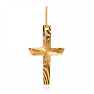 Murrano Srebrny Krzyżyk 925 Złocony LaLuce Grawer YZ-071 - Biżuteria religijna - miniaturka - grafika 1