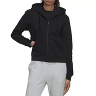 Bluzy sportowe damskie - Bluza adidas All SZN Fleece Full-Zip Hoodie HC8848 - czarna - miniaturka - grafika 1