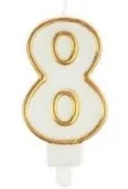 Kinder party - Świeczka 8 złota - miniaturka - grafika 1