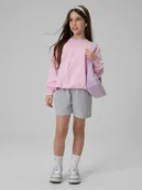 Spodnie i spodenki dla dziewczynek - 4F Spodenki dresowe dziewczęce - szare 122 (6-7 lat) - miniaturka - grafika 1