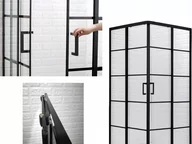 Kabiny prysznicowe - Kabina prysznicowa 80x80 czarna 198 szkło hartowan - miniaturka - grafika 1