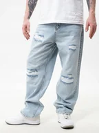Spodnie męskie - SPODNIE JEANSOWE BAGGY Z Uszkodzeniami Męskie Niebieskie LUCKY DICE XXL - miniaturka - grafika 1