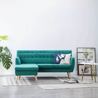 Narożniki - vidaXL Sofa z leżanką, obita tkaniną, 171,5 x 138 x 81,5 cm, zielona - miniaturka - grafika 1