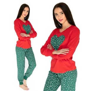 PIŻAMA DAMSKA ŚWIĄTECZNA BAWEŁNIANA ZIMOWA Z DŁUGIM RĘKAWEM GWIAZDKI CZERWONA XL - Piżamy damskie PIŻAMA DAMSKA ŚWIĄTECZNA BAWEŁNIANA ZIMOWA Z DŁUGIM RĘKAWEM GWIAZDKI CZERWONA XL - Piżamy damskie - miniaturka - grafika 1
