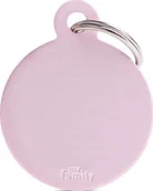 Odblaski i adresówki - Zawieszka Adresówka Identyfikator z grawerem dla psa i kota duże różowe koło - miniaturka - grafika 1
