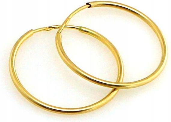 Klasyczne kolczyki koła ze złota 585 25mm szarniry idealne na prezent modne