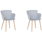 Krzesła - Beliani Zestaw 2 krzeseł do jadalni szary SUMKLEY - miniaturka - grafika 1