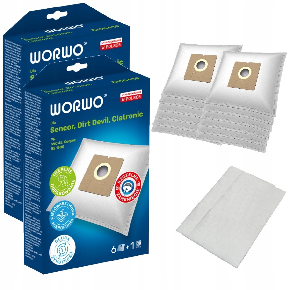 12 x worki do odkurzacza SENCOR SVC 45 52 VH HOOVER H55 ETA 419