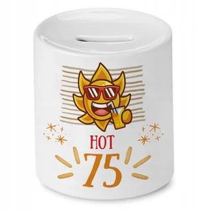 Skarbonka na Urodziny 75 75te 75-te na Prezent z Nadrukiem ze Zdjęciem + Opakowanie na prezent (wzór 02) - Skarbonki - miniaturka - grafika 1