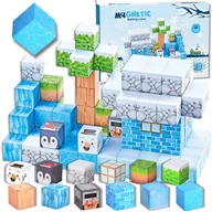 Klocki - KLOCKI MAGNETYCZNE KOSTKI 3D KONSTRUKCYJNE SZEŚCIANY BLOCZKI Zestaw XXL ZBUDUJ ŚWIAT 92 el - Kraina Lodu - miniaturka - grafika 1