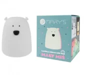 Zestawy szkolne - Lampka nocna LED RGB Miś mały biały - miniaturka - grafika 1