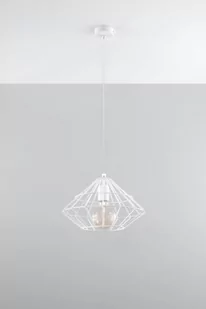 Sollux Lighting Druciana LAMPA wisząca SL.293 industrialna OPRAWA zwis druciak metalowy biały - Lampy sufitowe - miniaturka - grafika 1
