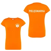 Odzież medyczna - T-shirt - pielegniarka koszulka medyczna damska pomarańczowa XXL - miniaturka - grafika 1