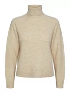 Swetry damskie - PIECES Damski sweter z golfem PCJULIANA, whitecap gray, L - miniaturka - grafika 1
