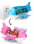 Zabawki zdalnie sterowane - SAMOLOT ROZKŁADANY TRANSPARENT INTERAKTYWNY W KOLORZE RÓŻOWYM PREZENT - miniaturka - grafika 1