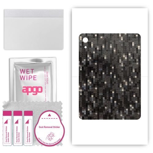 folia naklejka skórka strukturalna na TYŁ do Apple iPad 2022 - Carbon Pixel Czarny - apgo SKINS
