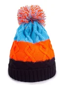 Czapki damskie - Czapka zimowa chłopięca z pomponem w pasy 50-52 YOCLUB - miniaturka - grafika 1