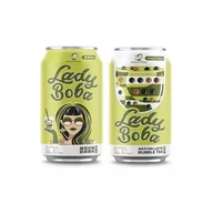 Napoje gazowane - Madam Hong Napój Lady Boba Buuble Milk Tea Matcha latte 315ml - miniaturka - grafika 1