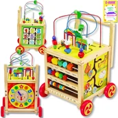 Chodziki - PREMIUM Jeździk Pchacz Chodzik Drwniany Edukacyjny dla Dzieci Interaktywny Jeździk Kostka Manipulacyjna PREZENT DLA DZIECI + EBOOK - miniaturka - grafika 1