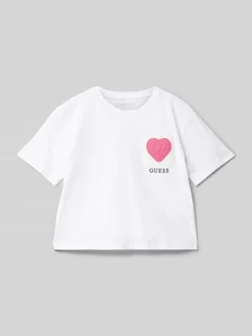 T-shirt z detalami z logo - Koszulki dla dziewczynek - miniaturka - grafika 1