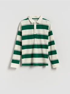 Reserved - Bawełniany longsleeve polo - złamana biel - Bluzki dla chłopców - miniaturka - grafika 1