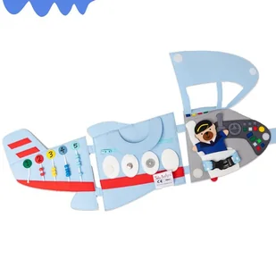 Książeczka Sensoryczna Podróżna, Quiet Book, Montessori - Samolot/ Jolly Designs - Zabawki sensoryczne - miniaturka - grafika 1