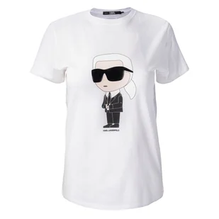 Damska Koszulka z krótkim rękawem KARL LAGERFELD IKONIK 2.0 KARL T-SHIRT 230W1700-100 – Biały - Koszulki i topy damskie - miniaturka - grafika 1