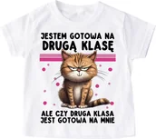 Koszulki dla dziewczynek - Koszulka dla dziewczynki na rozpoczęcie 2 klasy - JESTEM GOTOWA NA 2 KLASĘ - miniaturka - grafika 1