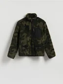 Kurtki męskie - Reserved - Kurtka sherpa ze stójką - zielony - miniaturka - grafika 1