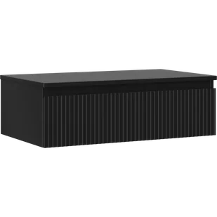 Mexen Rivel szafka łazienkowa podumywalkowa 80 cm z blatem, 1 szuflada, ryflowana , czarna mat - 91A20-08023-1-BFC71 - Szafki łazienkowe - miniaturka - grafika 1