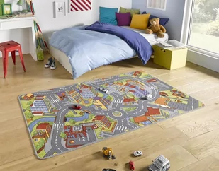HANSE Home Dywanik do zabawy Smart City, łatwa w pielęgnacji i wytrzymały dywan dla dzieci z wielu szczegółów do zabawy w kolorze szarym 102379 - Dywany dla dzieci - miniaturka - grafika 2