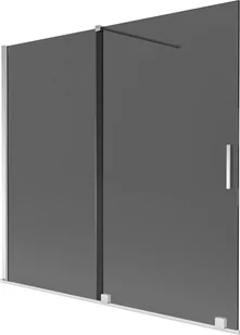 Mexen Velar parawan nawannowy 2-skrzydłowy rozsuwany 170 x 150 cm, grafit, chrom - 896-170-000-41-01 - Parawany nawannowe - miniaturka - grafika 1