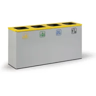 Kosze na śmieci - B2B Partner Kosz do segregacji śmieci, 4 x 42 l szary 177238 - miniaturka - grafika 1