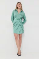 Sukienki - Guess sukienka kolor zielony mini prosta - miniaturka - grafika 1
