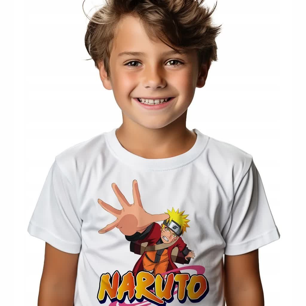 KOSZULKA T-SHIRT DZIECIĘCA BIAŁY PREZENT NARUTO ROZMIAR 134 WIELE WZORÓW