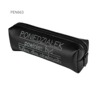 Piórniki - Piórnik jednokomorowy czarny - Poniedziałek powin - Pajacyk - miniaturka - grafika 1