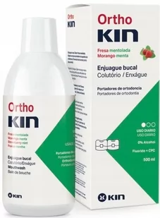 Kin Orthokin, Płyn do płukania ust truskawka 500 ml - Płyny do płukania jamy ustnej - miniaturka - grafika 1