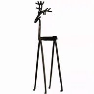 Figurki dekoracyjne - RENIFER FIGURKA dekoracyjna XL ozdoba styl nowoczesny metalowa czarna 55cm - miniaturka - grafika 1