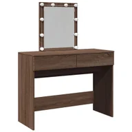 Toaletki - vidaXL Toaletka z diodami LED w kolorze brązowego dębu 100x40x130 cm - miniaturka - grafika 1