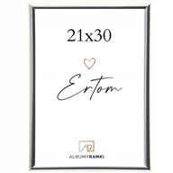 Ramki na zdjęcia - Ramka Ertom LINE STYLE 21x29,7 A4 srebrna zdjęcie, dyplom, certyfikat - miniaturka - grafika 1