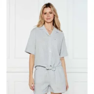Koszule damskie - Tommy Jeans Koszula Loose fit z dodatkiem lnu - miniaturka - grafika 1