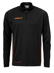 Uhlsport Score męska bluza z zamkiem błyskawicznym 1/4, czarny/fluo pomarańczowy, XL - Bluzy męskie - miniaturka - grafika 1