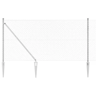 Lumarko Ogrodzenie z ogniwową siatką z słupkami Srebrny 10 x 1.2 m Stal - Ogrodzenia Lumarko Ogrodzenie z ogniwową siatką z słupkami Srebrny 10 x 1.2 m Stal - Ogrodzenia - miniaturka - grafika 1
