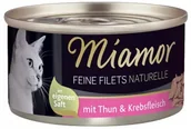 Mokra karma dla kotów - MIAMOR FINE FILETS NATURELLE TUŃCZYK + KRABY w sosie własn - miniaturka - grafika 1