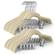 Skarpetki dla dzieci - HOUSE DAY Aksamitne wieszaki na spódnicę, 24 sztuki, aksamitne wieszaki z klipsami, ultracienkie, antypoślizgowe, aksamitne, oszczędzające miejsce, wieszak na ubrania, beżowe - miniaturka - grafika 1
